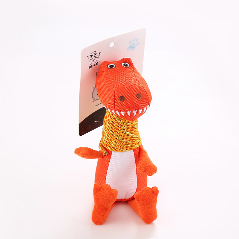 Juguete de Peluche para Perros con Forma de Dinosaurio con Sonido y Características para Morder