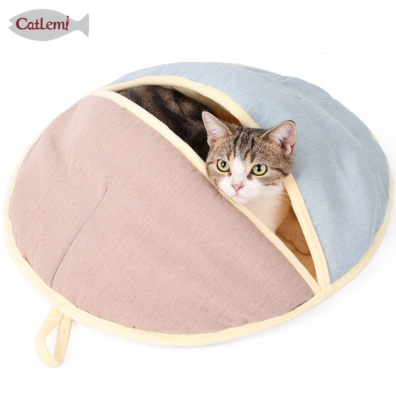 Cama y Saco de Dormir para Gatos de Uso Dual