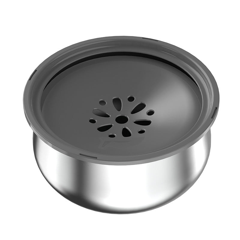 Cuenco Grande de Agua para Mascotas de Acero Inoxidable con Protector Contra Salpicaduras