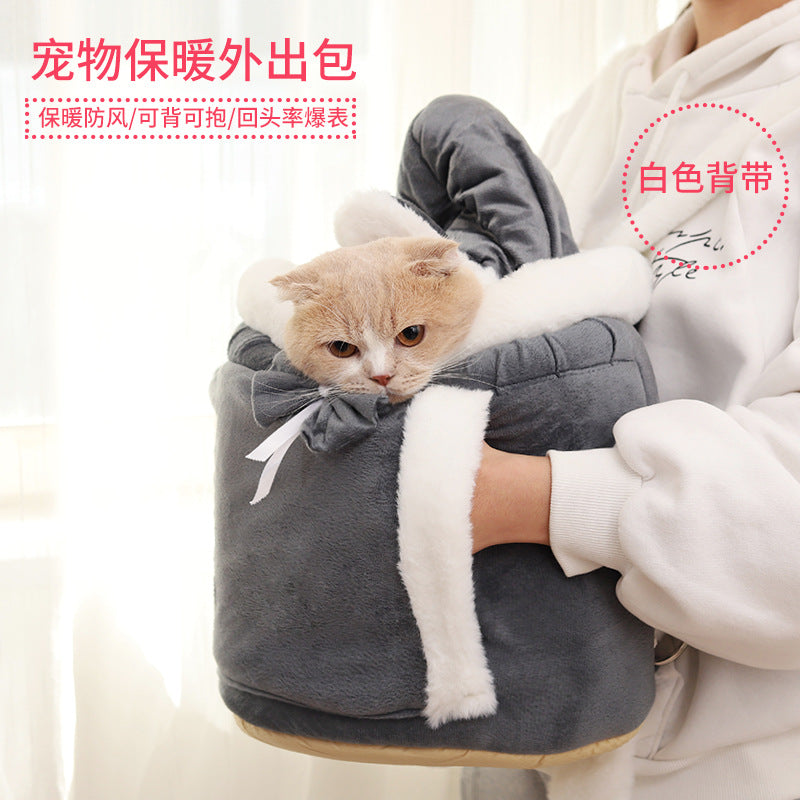 Combo de mochila adorable para gatos y cama para gatos de interior