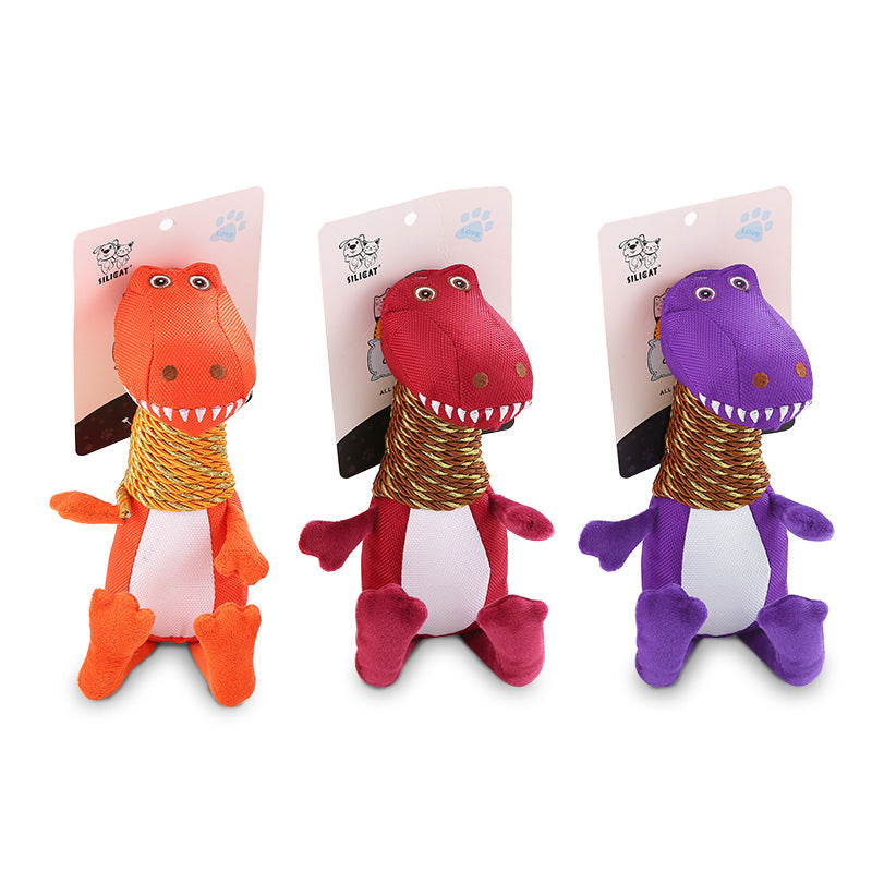 Juguete de Peluche para Perros con Forma de Dinosaurio con Sonido y Características para Morder