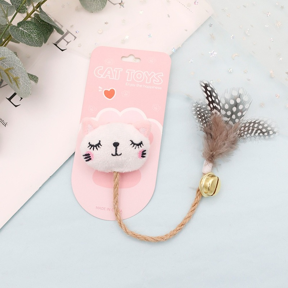 Juguete Gracioso para Gatos con Pluma, Campana y Cuerda de Cáñamo