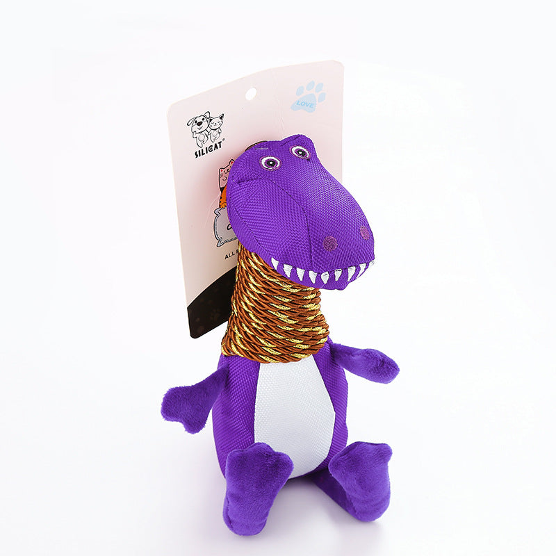 Juguete de Peluche para Perros con Forma de Dinosaurio con Sonido y Características para Morder