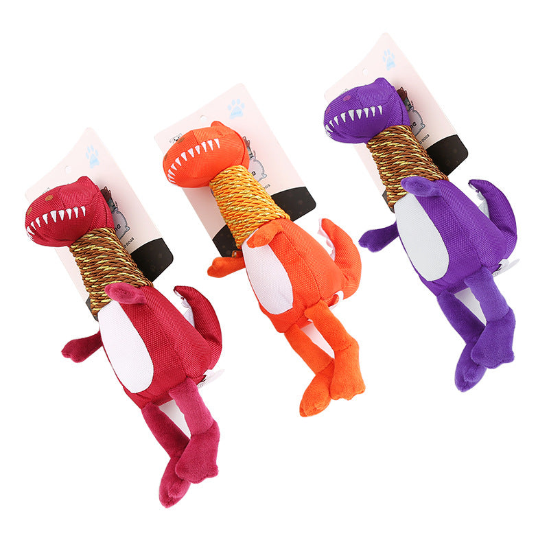 Juguete de Peluche para Perros con Forma de Dinosaurio con Sonido y Características para Morder