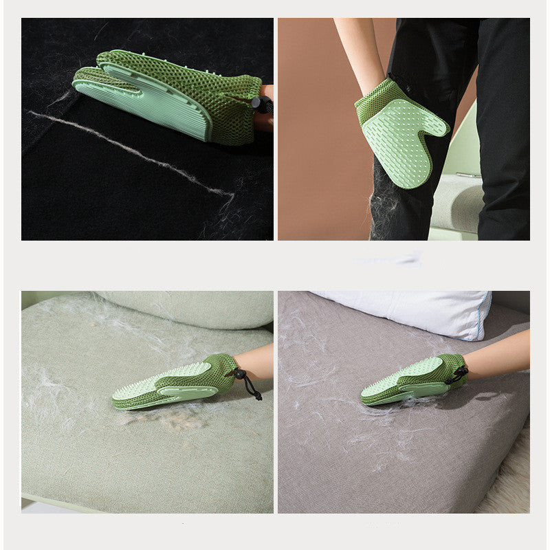 Guantes de masaje de silicona y cepillos para eliminar el pelo de mascotas