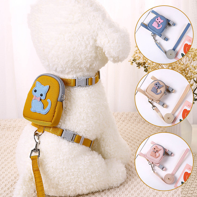 Mochila para Mascotas con Oso de Peluche y Cuerda de Tracción