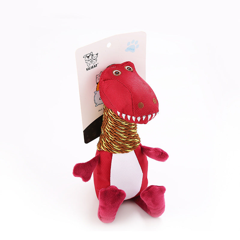 Juguete de Peluche para Perros con Forma de Dinosaurio con Sonido y Características para Morder