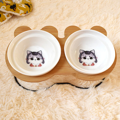 Soporte Protector de Espina para Comida y Agua de Gato